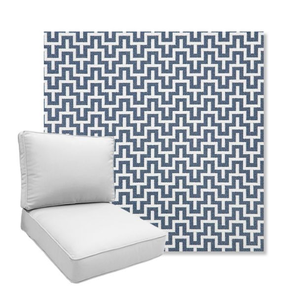Picture of Underline Denim | Boxed Deep Seating Patio Chair Cushion – Sunbrella© Fabric