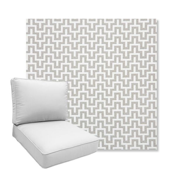 Picture of Underline Dove | Boxed Deep Seating Patio Chair Cushion – Sunbrella© Fabric