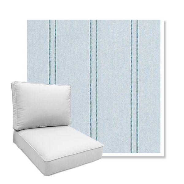 Picture of Wayward Sky | Boxed Deep Seating Patio Chair Cushion – Sunbrella© Fabric