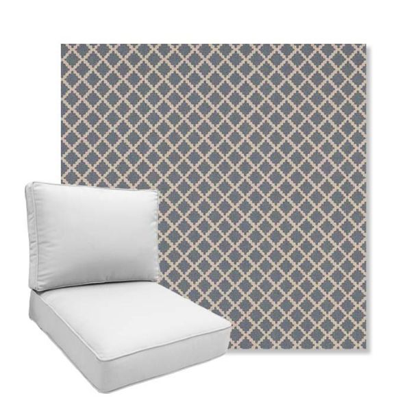 Picture of Yardly Hydrangea | Boxed Deep Seating Patio Chair Cushion – Sunbrella© Fabric