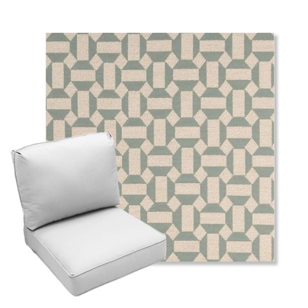 Picture of Assemble Mist | Center Seam Deep Seating Outdoor Cushions - Sunbrella© Fabric