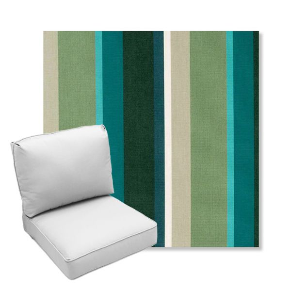 Picture of Beaming Lagoon | Center Seam Deep Seating Outdoor Cushions - Sunbrella© Fabric