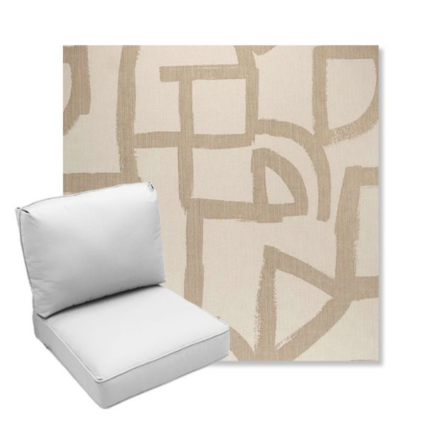 Picture of Brushstroke Stucco | Center Seam Deep Seating Outdoor Cushions - Sunbrella© Fabric