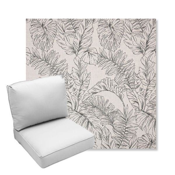 Picture of Calm Graphite | Center Seam Deep Seating Outdoor Cushions - Sunbrella© Fabric