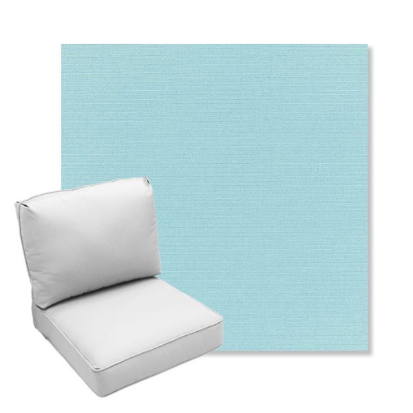 Picture of Canvas Mineral Blue | Center Seam Deep Seating Outdoor Cushions - Sunbrella© Fabric