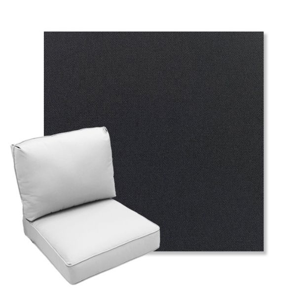 Picture of Canvas Raven Black | Center Seam Deep Seating Outdoor Cushions - Sunbrella© Fabric