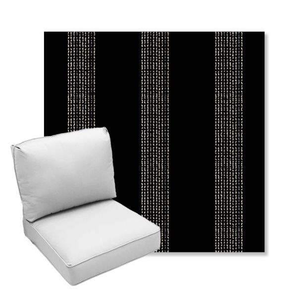 Picture of Caper Onyx | Center Seam Deep Seating Outdoor Cushions - Sunbrella© Fabric