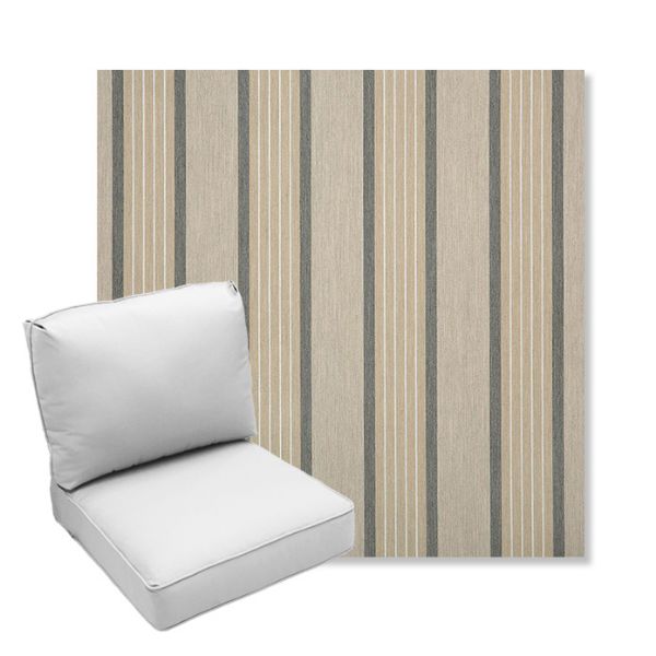 Picture of Cove Pebble | Center Seam Deep Seating Outdoor Cushions - Sunbrella© Fabric