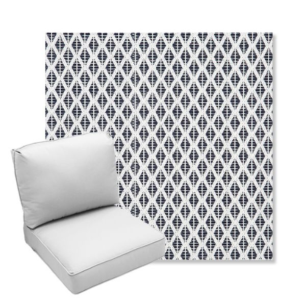 Picture of Detail Navy | Center Seam Deep Seating Outdoor Cushions - Sunbrella© Fabric