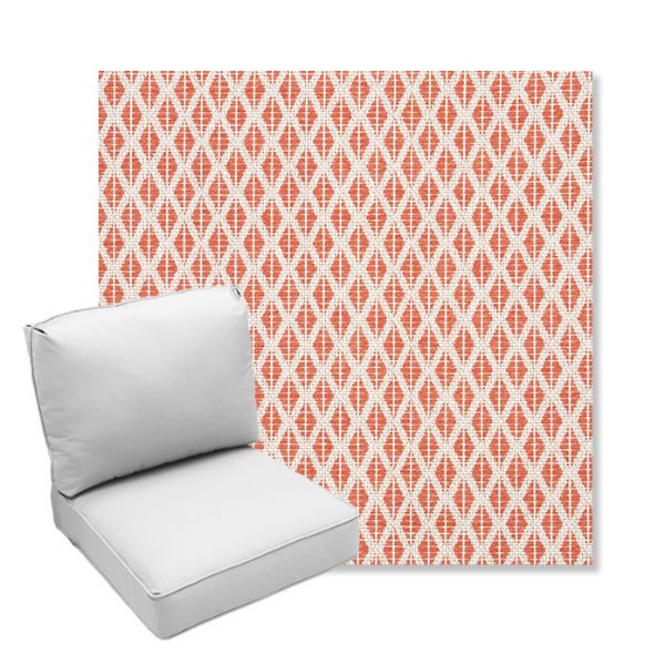 Picture of Detail Persimmon | Center Seam Deep Seating Outdoor Cushions - Sunbrella© Fabric