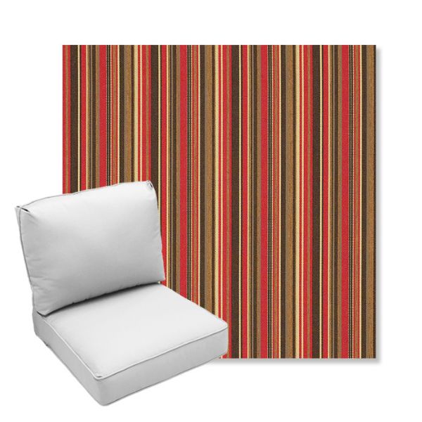 Picture of Dorsett Cherry | Center Seam Deep Seating Outdoor Cushions - Sunbrella© Fabric