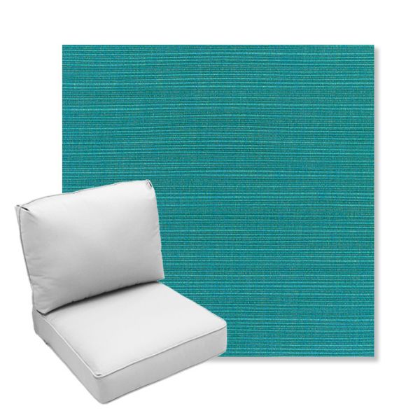 Picture of Dupione Deep Sea | Center Seam Deep Seating Outdoor Cushions - Sunbrella© Fabric