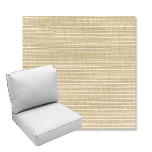 Picture of Dupione Sand | Center Seam Deep Seating Outdoor Cushions - Sunbrella© Fabric