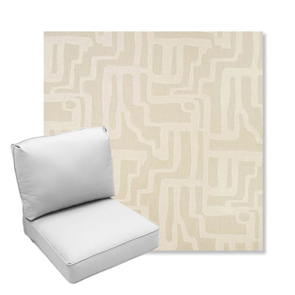 Picture of Escher Alabaster | Center Seam Deep Seating Outdoor Cushions - Sunbrella© Fabric