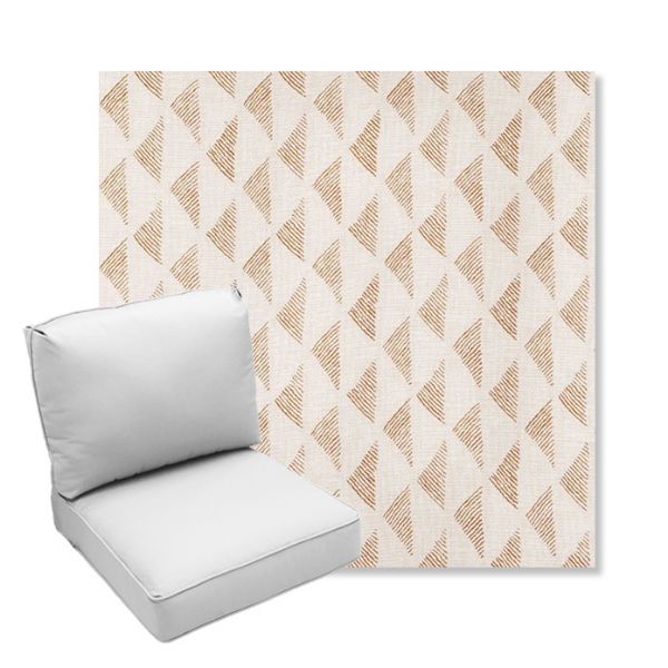 Picture of Etched Angles Congnac | Center Seam Deep Seating Outdoor Cushions - Sunbrella© Fabric