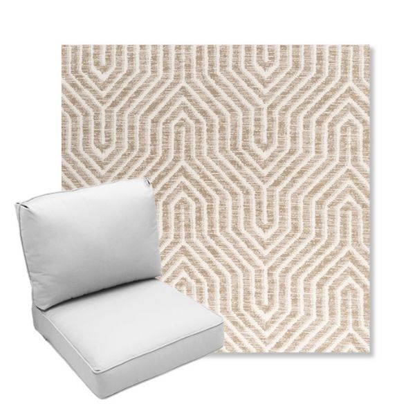 Picture of Etna Dune | Center Seam Deep Seating Outdoor Cushions - Sunbrella© Fabric