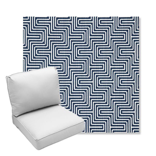 Picture of Figure Indigo | Center Seam Deep Seating Outdoor Cushions - Sunbrella© Fabric
