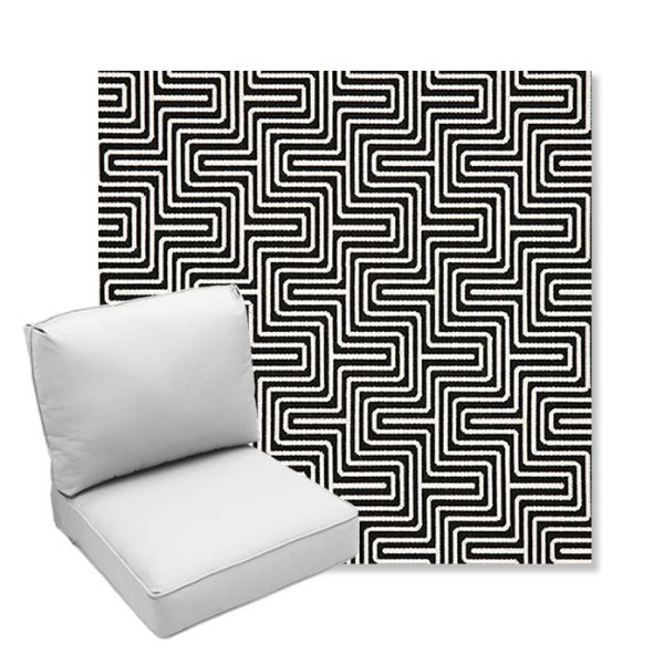 Picture of Figure Onyx | Center Seam Deep Seating Outdoor Cushions - Sunbrella© Fabric