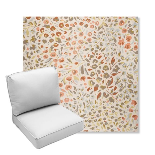 Picture of Flora Sunset | Center Seam Deep Seating Outdoor Cushions - Sunbrella© Fabric