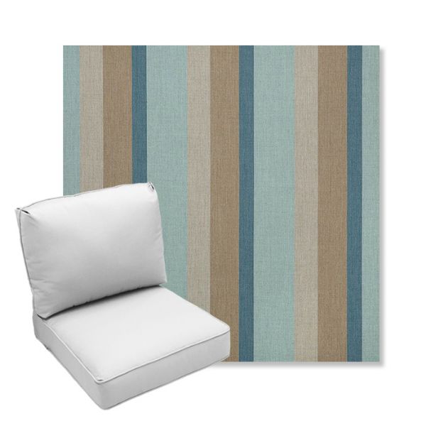 Picture of Gateway Mist | Center Seam Deep Seating Outdoor Cushions - Sunbrella© Fabric