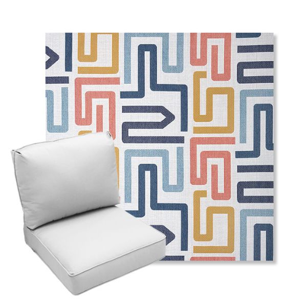 Picture of Labyrinth Fiesta | Center Seam Deep Seating Outdoor Cushions - Sunbrella© Fabric