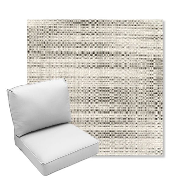 Picture of Linen Silver | Center Seam Deep Seating Outdoor Cushions - Sunbrella© Fabric