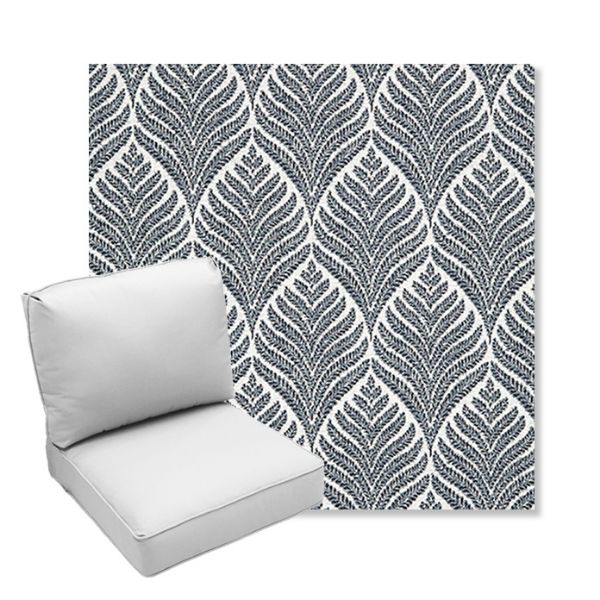 Picture of Linnaeus Indigo | Center Seam Deep Seating Outdoor Cushions - Sunbrella© Fabric