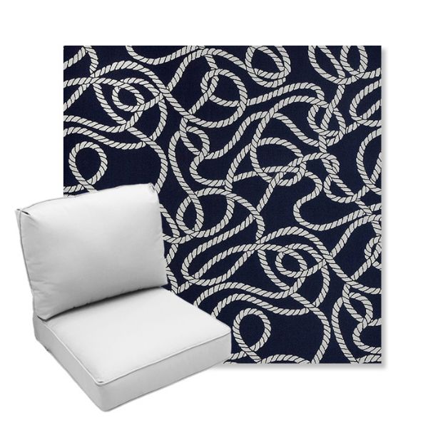 Picture of Maritime Nautical | Center Seam Deep Seating Outdoor Cushions - Sunbrella© Fabric