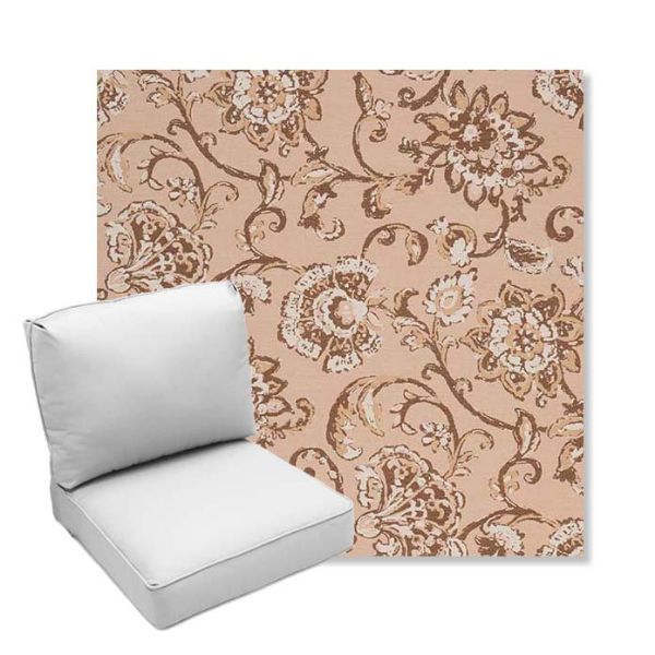 Picture of Martha Floral Dogwood | Center Seam Deep Seating Outdoor Cushions - Sunbrella© Fabric