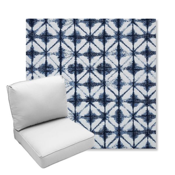 Picture of Midori Indigo | Center Seam Deep Seating Outdoor Cushions - Sunbrella© Fabric