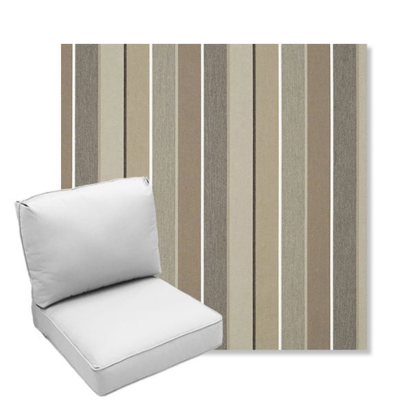 Picture of Milano Char | Center Seam Deep Seating Outdoor Cushions - Sunbrella© Fabric