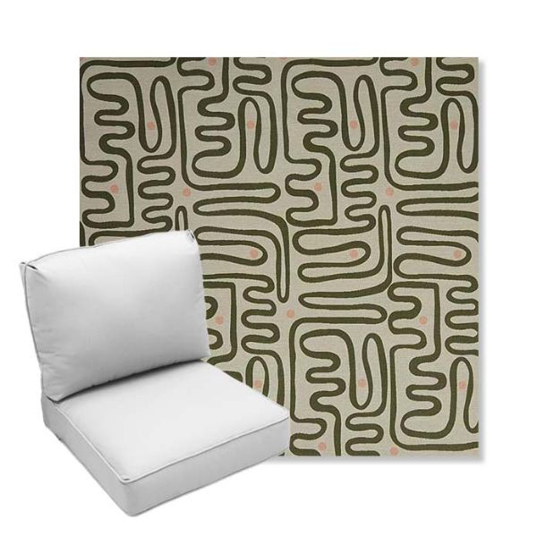 Picture of Nema Sagebrush | Center Seam Deep Seating Outdoor Cushions - Sunbrella© Fabric