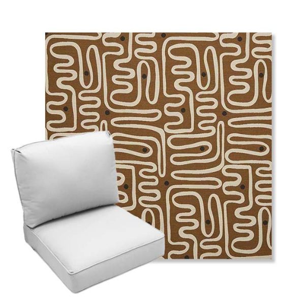 Picture of Nema Teak | Center Seam Deep Seating Outdoor Cushions - Sunbrella© Fabric