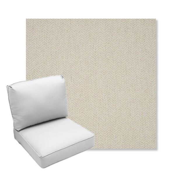 Picture of Odette Alabaster | Center Seam Deep Seating Outdoor Cushions - Sunbrella© Fabric