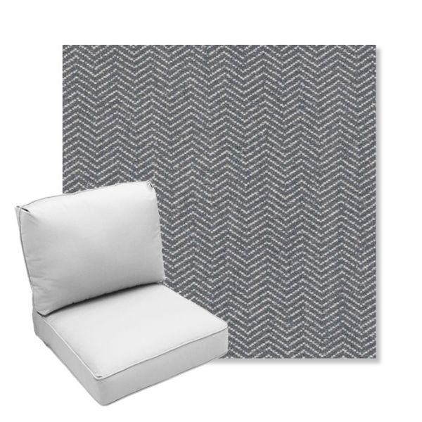 Picture of Odette Slate | Center Seam Deep Seating Outdoor Cushions - Sunbrella© Fabric