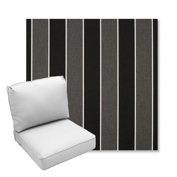 Picture of Peyton Granite | Center Seam Deep Seating Outdoor Cushions - Sunbrella© Fabric