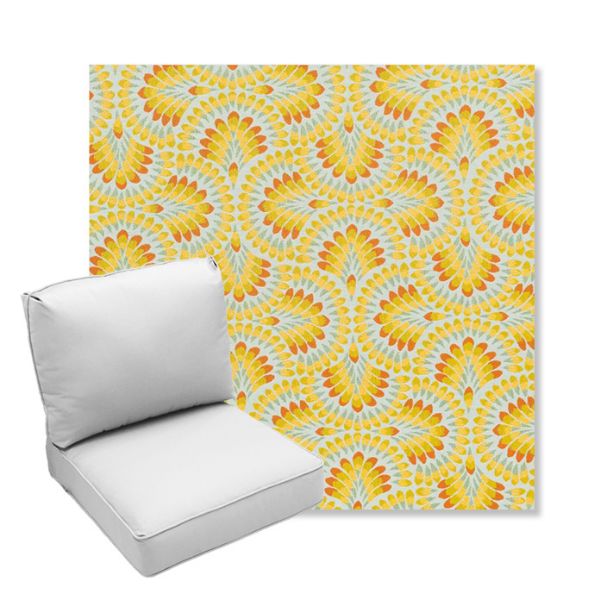 Picture of Plume Tropics | Center Seam Deep Seating Outdoor Cushions - Sunbrella© Fabric