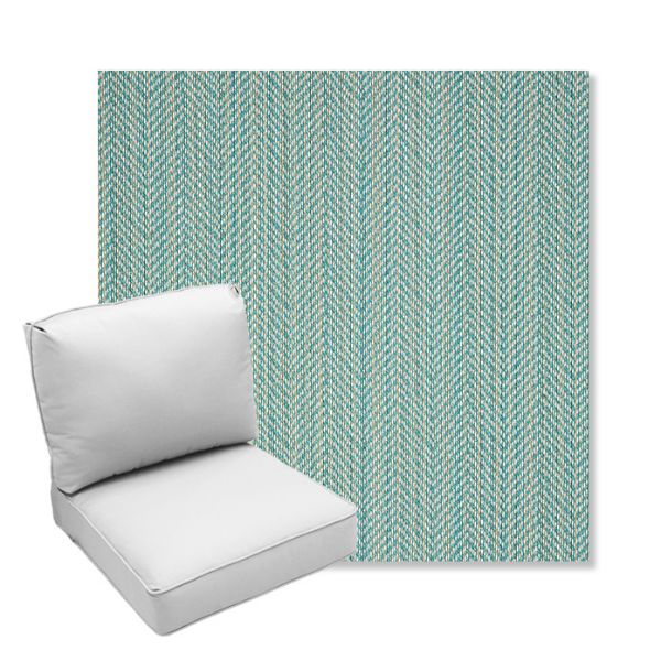 Picture of Posh Aqua | Center Seam Deep Seating Outdoor Cushions - Sunbrella© Fabric
