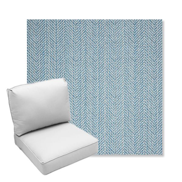 Picture of Posh Sky | Center Seam Deep Seating Outdoor Cushions - Sunbrella© Fabric