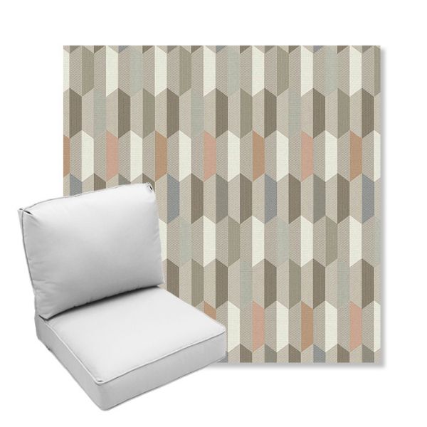 Picture of Precise Fawn | Center Seam Deep Seating Outdoor Cushions - Sunbrella© Fabric
