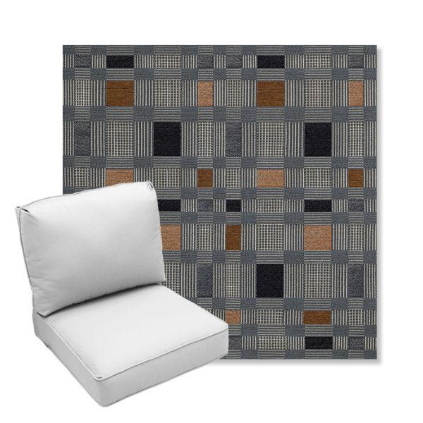 Picture of Rubix Vintage Denim | Center Seam Deep Seating Outdoor Cushions - Sunbrella© Fabric