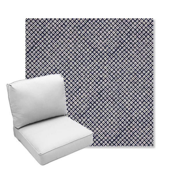 Picture of Shibori Indigo | Center Seam Deep Seating Outdoor Cushions - Sunbrella© Fabric
