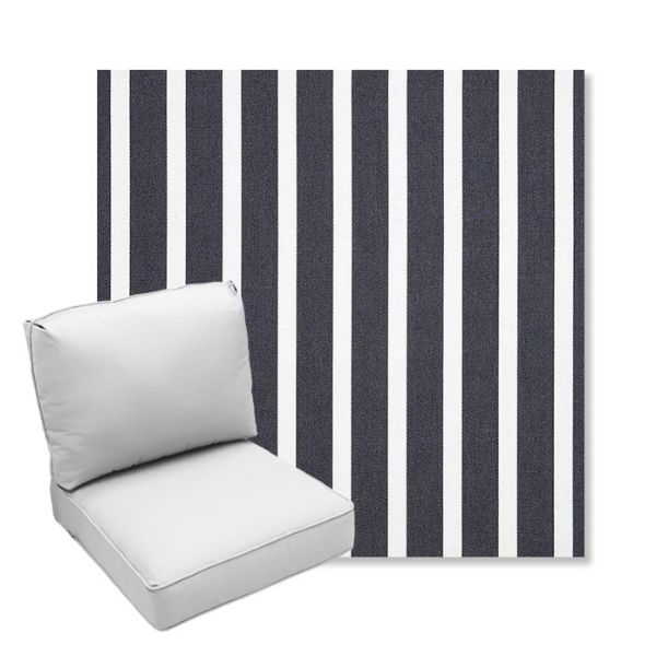 Picture of Shore Navy | Center Seam Deep Seating Outdoor Cushions - Sunbrella© Fabric