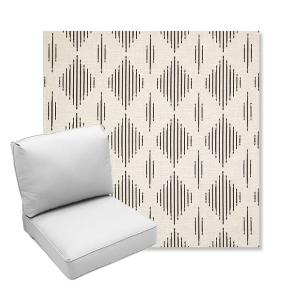 Picture of Spinner Diamond Onyx | Center Seam Deep Seating Outdoor Cushions - Sunbrella© Fabric