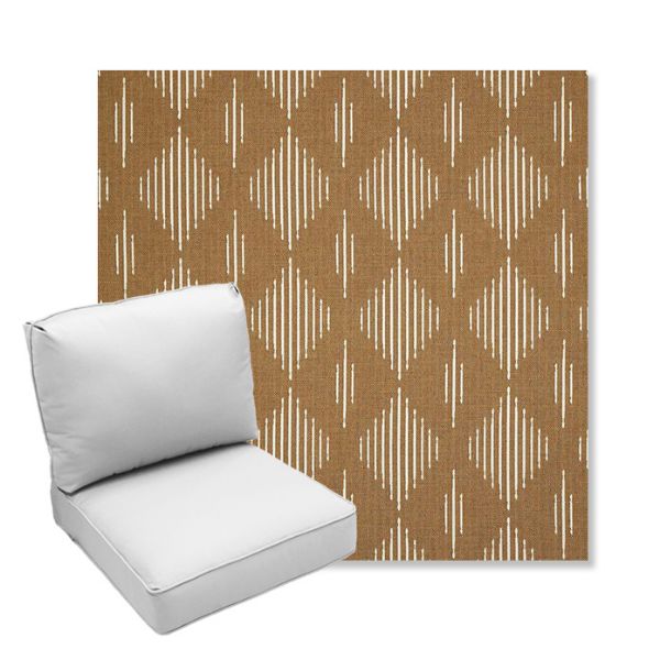 Picture of Spinner Diamond Teak | Center Seam Deep Seating Outdoor Cushions - Sunbrella© Fabric