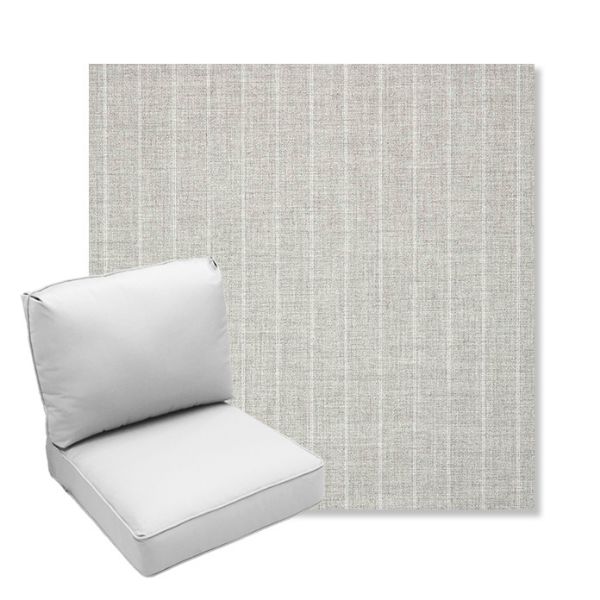 Picture of Ticking Fog | Center Seam Deep Seating Outdoor Cushions - Sunbrella© Fabric