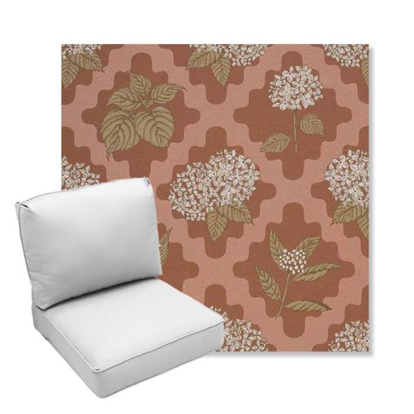 Picture of Trellis Primrose | Center Seam Deep Seating Outdoor Cushions - Sunbrella© Fabric