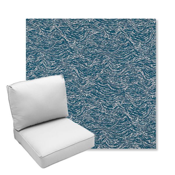 Picture of Undercurrent Lagoon | Center Seam Deep Seating Outdoor Cushions - Sunbrella© Fabric