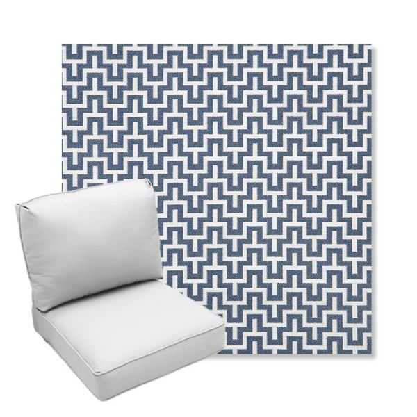 Picture of Underline Denim | Center Seam Deep Seating Outdoor Cushions - Sunbrella© Fabric
