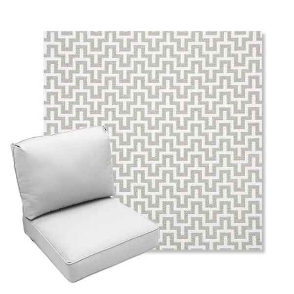 Picture of Underline Dove | Center Seam Deep Seating Outdoor Cushions - Sunbrella© Fabric